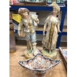 Pair of late 19th century continental bisque porcelain figures.