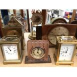 Group of Art Deco and later mantel clocks and time pieces