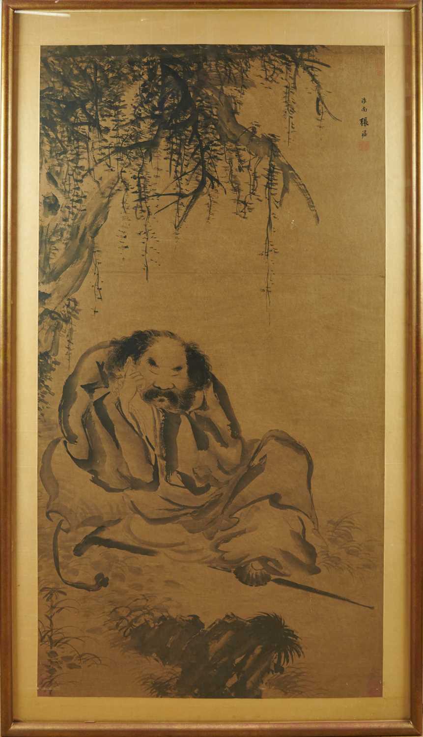 Large antique Chinese brush painting