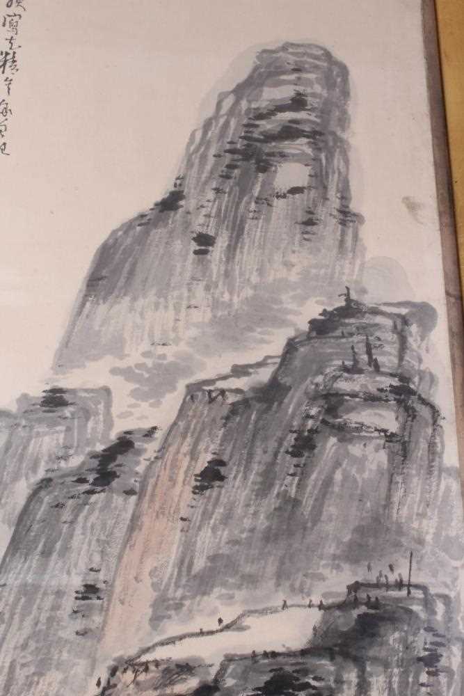 Large oriental brush painting, together with another - Image 3 of 11