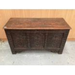 Jacobean style carved oak coffer