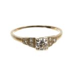 Diamond single stone ring in 18ct white gold setting