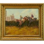 *John Gregory King (1929-2014), oil on canvas, Last Fence, Grand National 1965, signed and inscribed