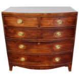 George III mahogany bowfront chest of drawers