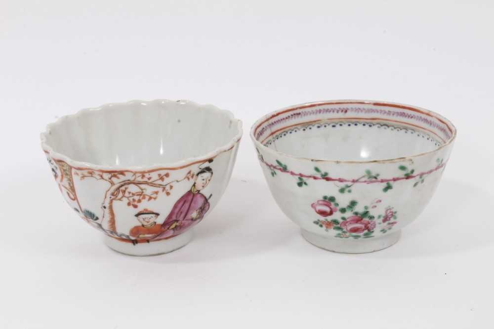 Group of 18th century Chinese famille rose export porcelain, including five cups, three tea bowls, a - Image 9 of 26