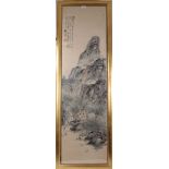 Large oriental brush painting, together with another