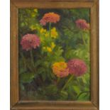 *Gerald Spencer Pryse (1882-1956) oil on canvas - Zinnias, 51 x 41cm, framed