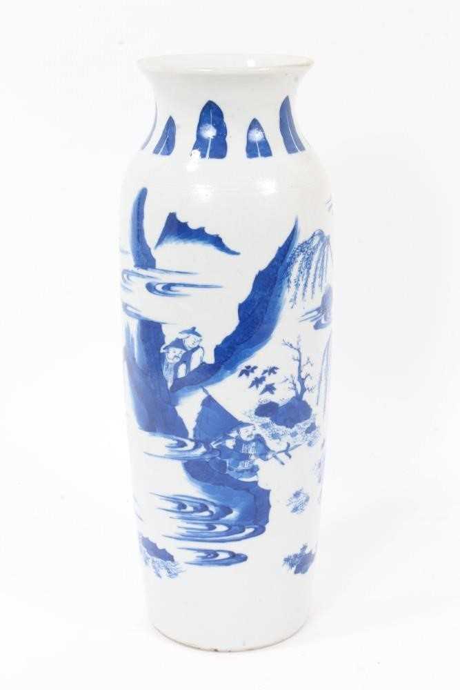 Chinese Transitional-style blue and white porcelain sleeve vase - Image 3 of 6