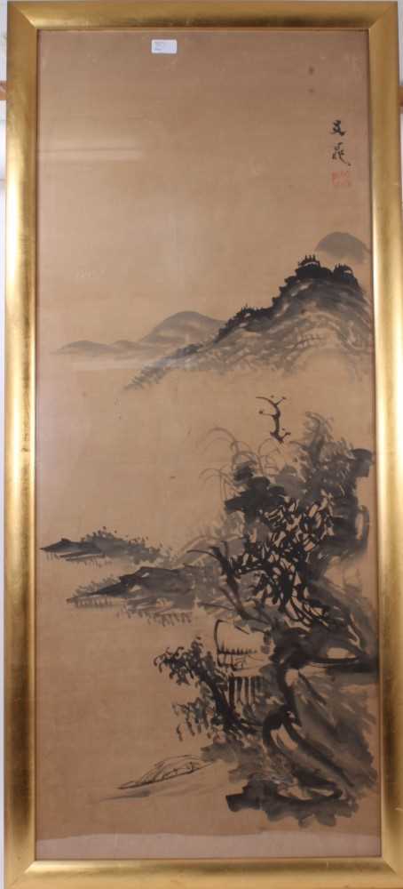 Large oriental brush painting, together with another - Image 6 of 11