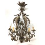 Ornate painted metal chandelier