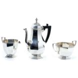 1930s composite silver three piece coffee set