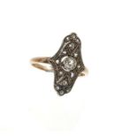 1920s Art Deco diamond plaque ring