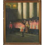 *Gerald Spencer Pryse (1882-1956) oil on canvas - Heralds at the Coronation, 76 x 64cm, framed