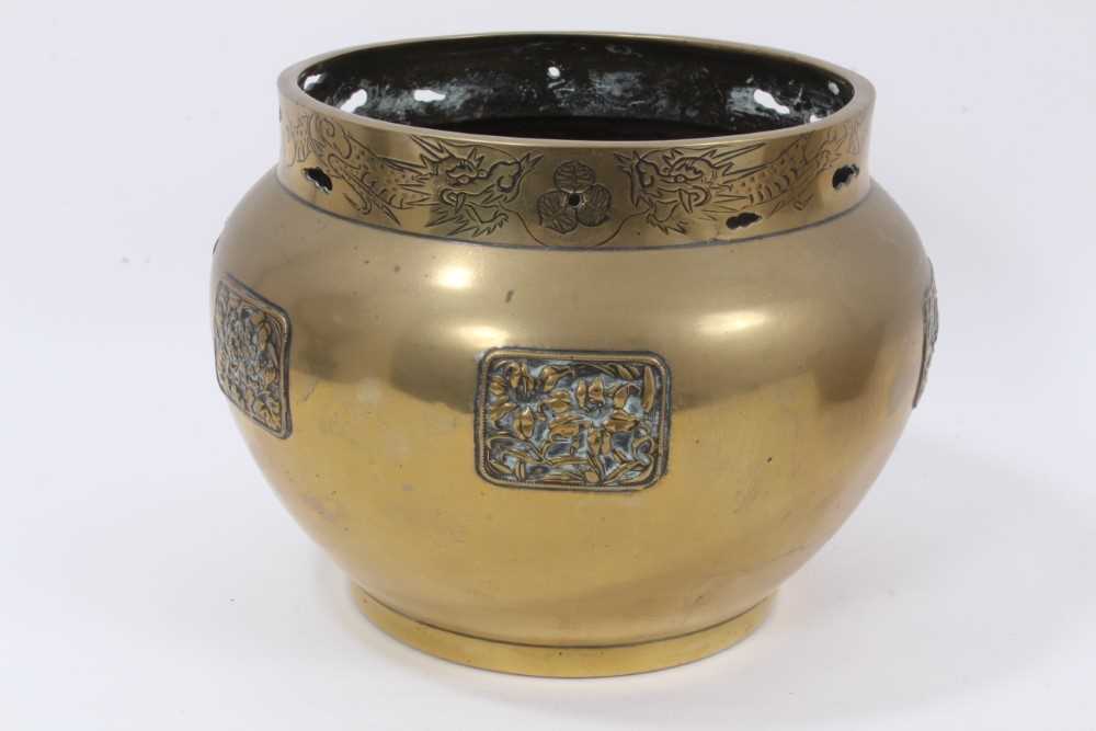 Chinese brass bowl and another - Image 2 of 12