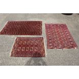 Three small Tekke style rugs.
