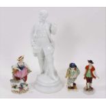 Meissen figure and three other Continental figures