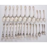 A selection of late 19th American sterling silver flatware by Howard & Co and other iterms