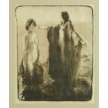 *Gerald Spencer Pryse (1882-1956), lithograph - two figures, signed, 35 x 29cm, glazed frame