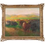 *Gerald Spencer Pryse (1882-1956) oil on canvas - Cattle, North Africa, 65 x 76cm, framed