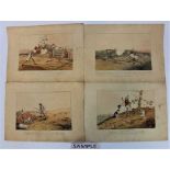 Henry Alken - a set of seven hand coloured plates of sporting discoveries or the miseries of shootin