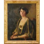 Circle of Philip Alexius de László (Hungarian, 1869-1937) oil on canvas - Portrait of a lady, half l