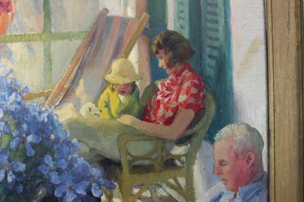 *Gerald Spencer Pryse (1882-1956) oil on canvas, The Artist's family in an interior, 78 x 61cm, fram - Image 5 of 13