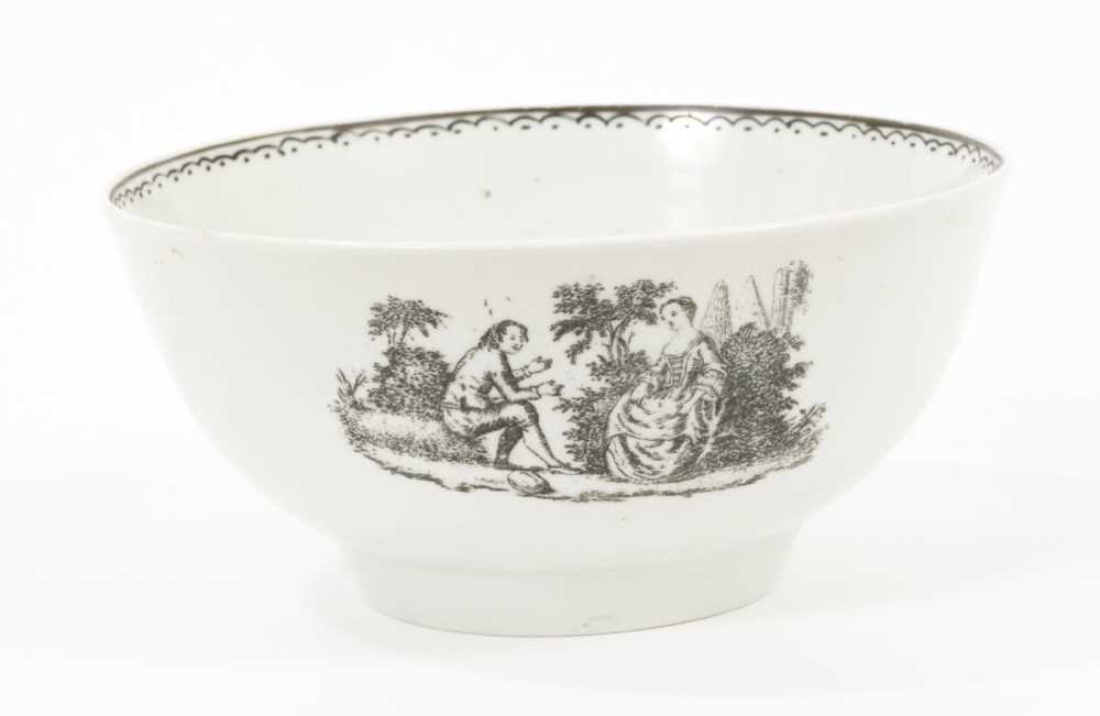 A rare Liverpool bowl, circa 1770, printed after Sadler with the Rock Garden pattern, 12.5cm diamete - Image 2 of 3