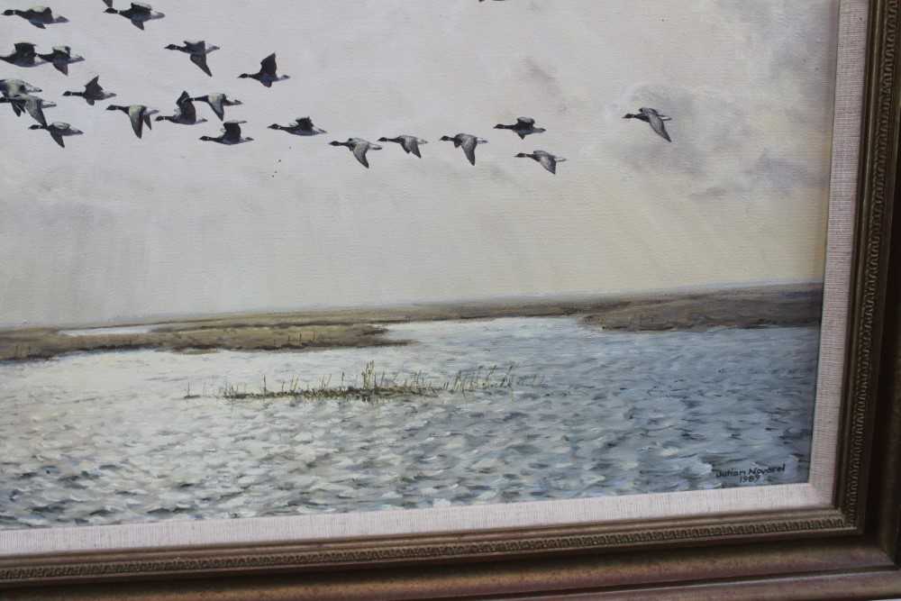 *Julian Novorol (b.1949) pair of oils on canvas - Geese over the Marshes, signed and dated 1989, 40. - Image 15 of 17