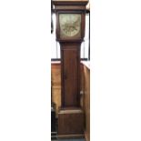 Early 18th century eight day longcase clock by John Tolson, London with square brass dial in oak cas