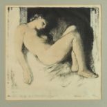 *Gerald Spencer Pryse (1882-1956) lithograph - sleeping figure, signed, 33 x 36cm, glazed frame, tog