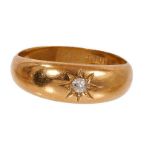 Late Victorian 18ct gold and diamond gypsy ring