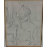 John Tenniel (1820-1914) pencil, the British lion prepares for the Jubilee, ex Folio Soc.