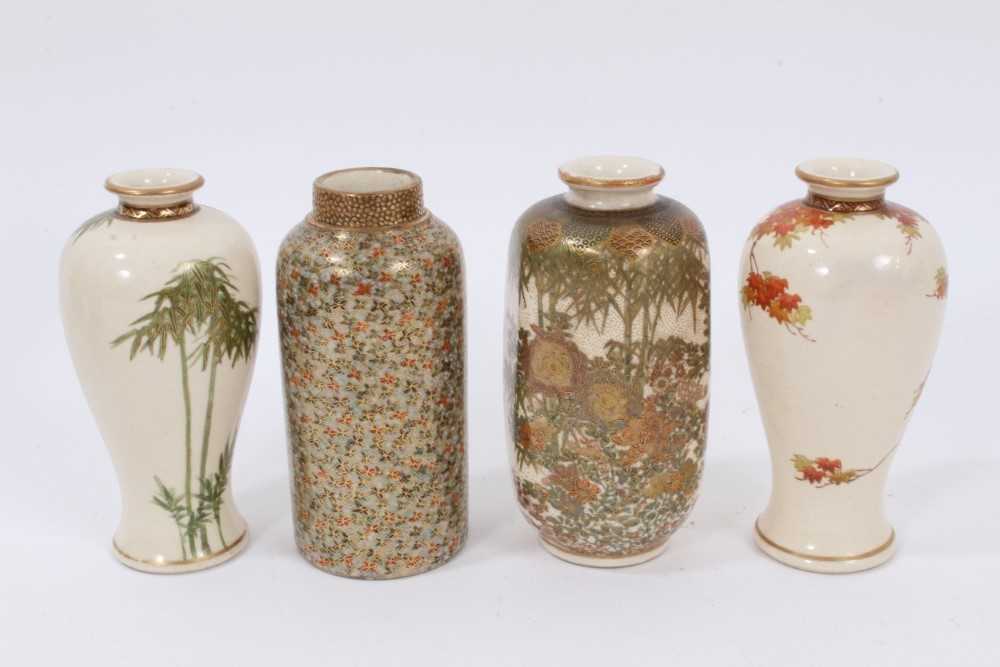 Good group of 19th century Japanese Satsuma ceramics, including four miniature vases, a ewer with dr - Image 10 of 12