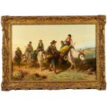 Robert Kemm (1837-1895) oil on canvas - Going to Fiesta, signed, 46cm x 71cm, in gilt frame
