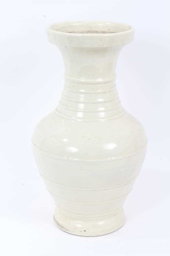 Chinese monochrome crackle glazed baluster vase