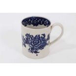 A Pennington Liverpool blue and white coffee can, circa 1790, printed with flowers, 6.5cm high