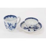 A Caughley miniature blue and white tea bowl and saucer, circa 1780, decorated in the Island pattern