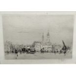 William Walcot (1874-1943) etching - 'On London Bridge', signed, circa 1915