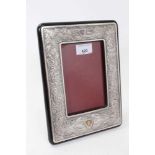 Contemporary continental silver mounted photograph frame of rectangular form with applied silver pan