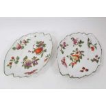 A pair of Chelsea leaf shaped dishes, circa 1758