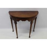 Mahogany demi-lune lamp table