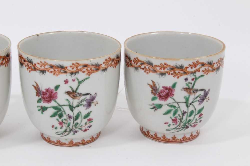 Group of 18th century Chinese famille rose export porcelain, including five cups, three tea bowls, a - Image 15 of 26