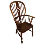 19th century Windsor armchair with shaped back splat