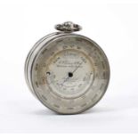 Victorian silver cased travelling pocket barometer/thermometer/compass