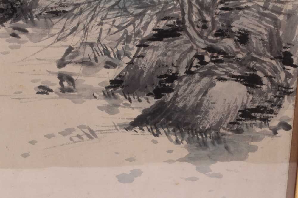 Large oriental brush painting, together with another - Image 5 of 11