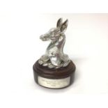 Contemporary silver Horse Racing trophy in the form of a Deers head, (London 1986) maker, Garrard &