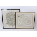 Two engraved maps: Robert Morden - Leicestershire, circa 1695, 35 x 40cm, together with John Cary: A