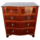 Early 20th century Continental mahogany serpentine chest.
