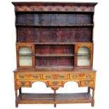 Good quality mid-18th century oak high dresser