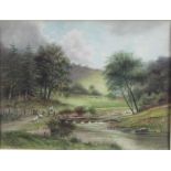 English School (early 20th century) watercolour - On the Leven, titled and indistinctly signed, toge
